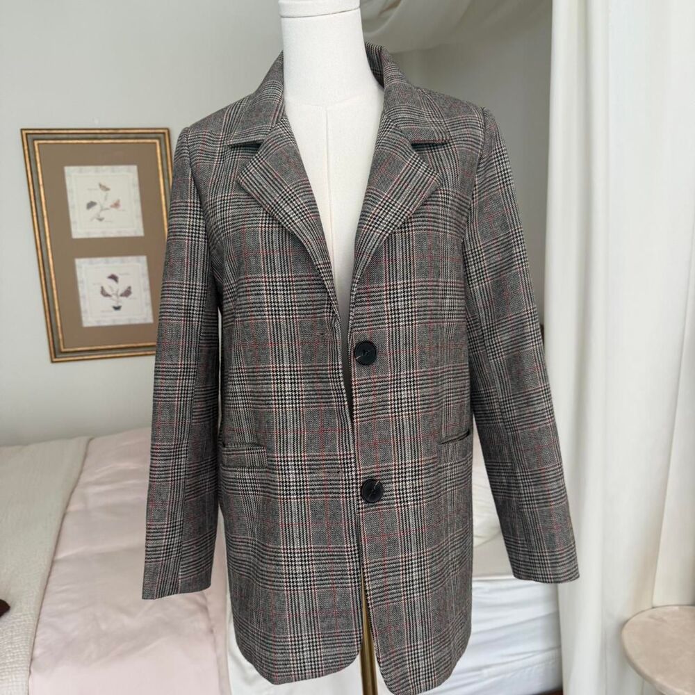 Plaid Oversized Blazer Preppy Academia Vintage Inspired Tailored Jacket